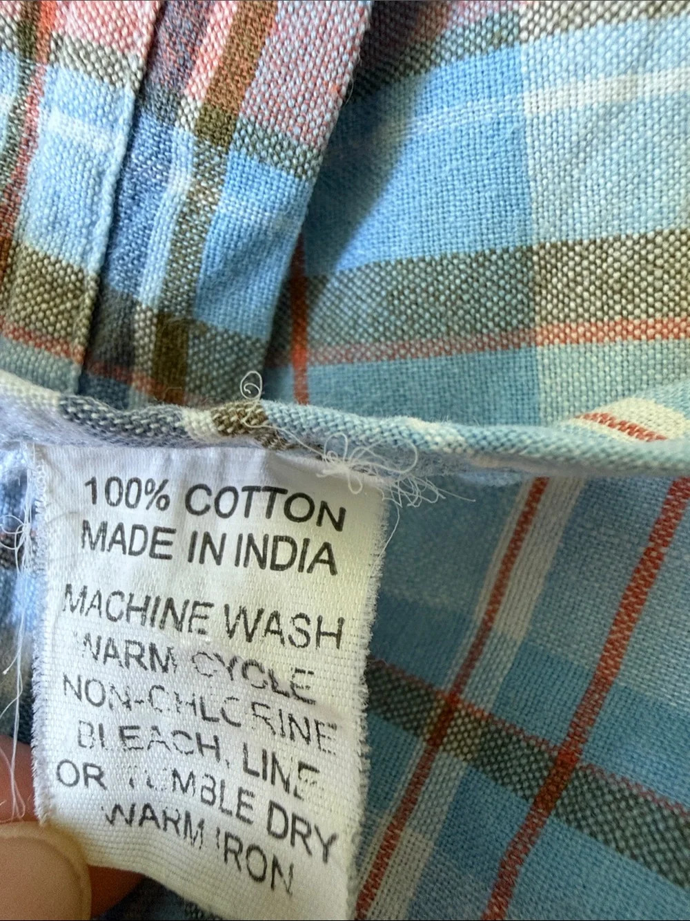 J. Press Light Blue 100% cotton Button-Down Shirt tag is coming off need to sew